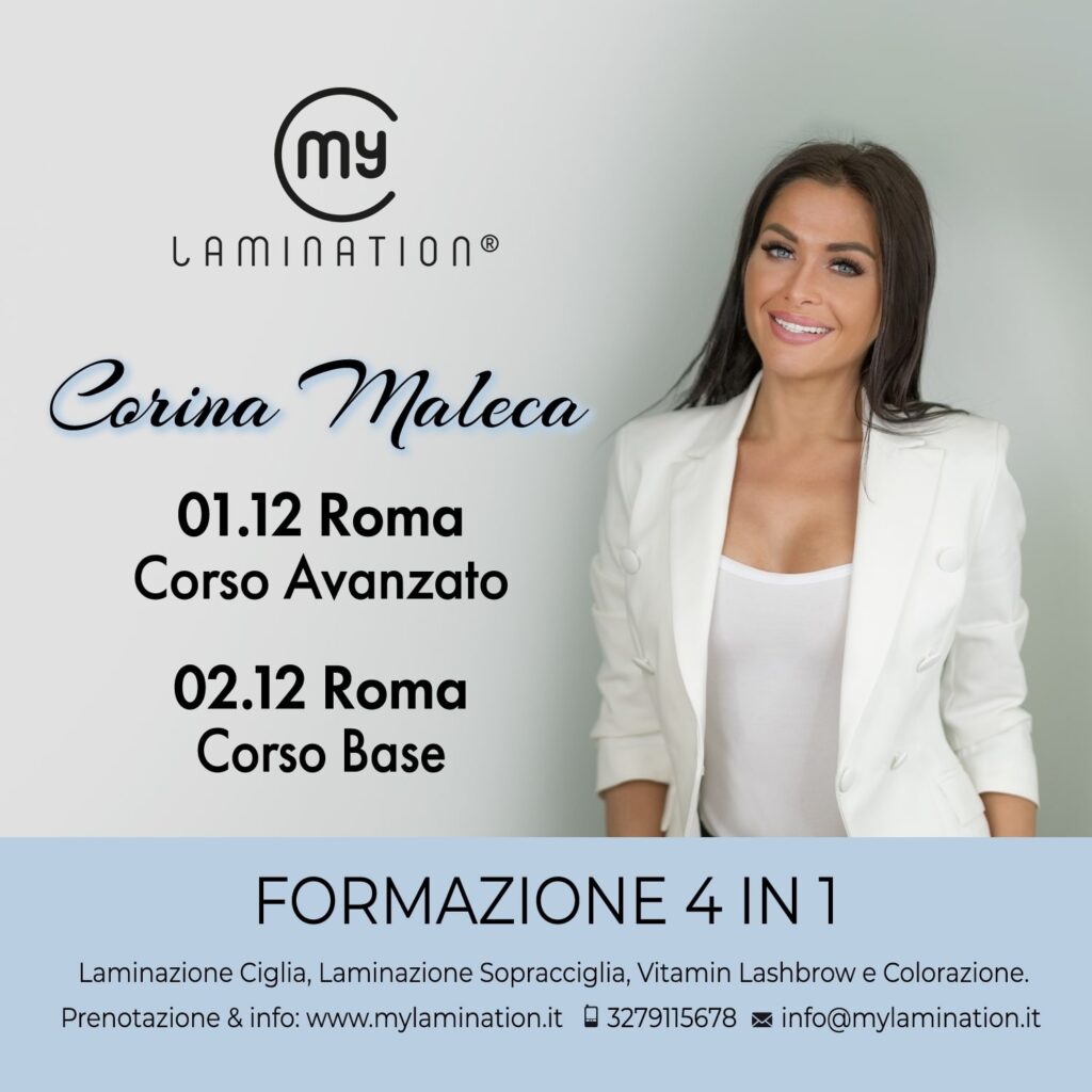 banner corso laminazione ciglia corina maleca